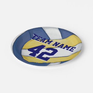 Volleyball Team Name and Number Paper Plate