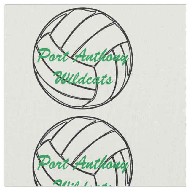 Volleyball Team Name in Green Fabric (Close Up)