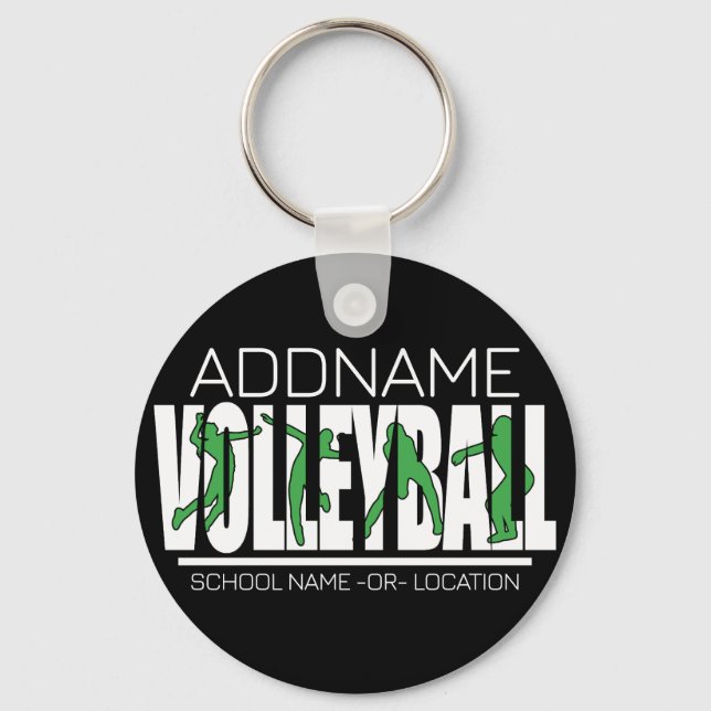 Volleyball Team Player ADD NAME School Top Athlete Key Ring (Front)