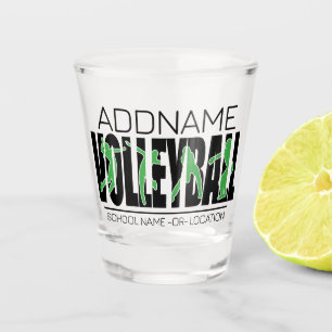 Volleyball Team Player ADD NAME School Top Athlete Shot Glass