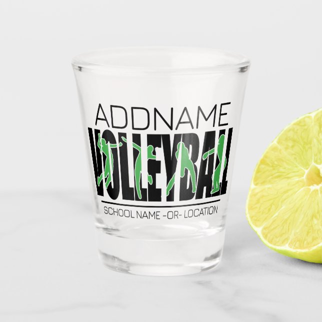 Volleyball Team Player ADD NAME School Top Athlete Shot Glass (Front)