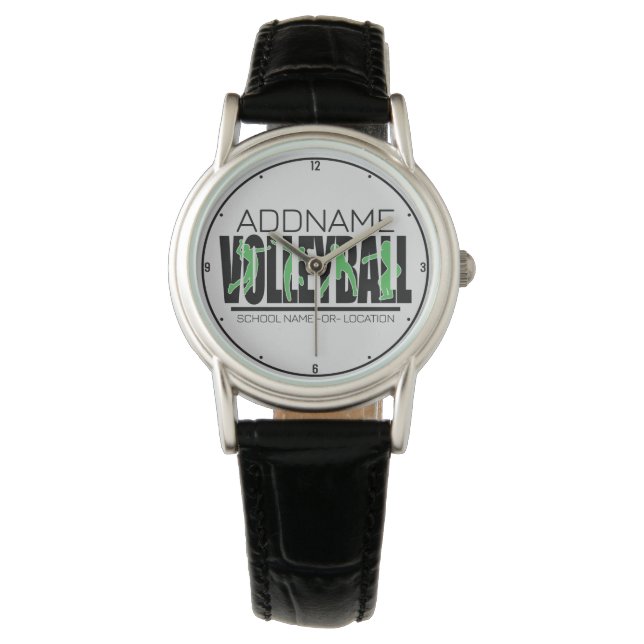 Volleyball Team Player ADD NAME School Top Athlete Watch (Front)