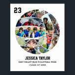 Volleyball Team Senior Graduation Photo Collage Poster<br><div class="desc">Celebrate volleyball senior night and graduation with this personalised ball shape photo collage poster. This customisable gift is perfect for athlete, volleyball player, coach and team captain. It's a great way to display precious memories and achievement from sports games and tournament. The poster features a collage of photos capturing those...</div>