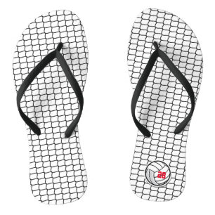 Volleyball Team Sports Player NUMBER Net Black Jandals