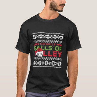 Volleyball Team Ugly Sweater Christmas Lights Sant