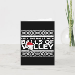 Volleyball Team Ugly Sweater Christmas Lights Sant Card
