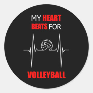 Volleyball Team Volleyball Player Beach Gift Idea Classic Round Sticker