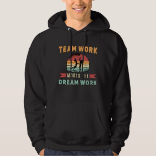 Volleyball Team Work Makes Dream Work Beach Retro Hoodie