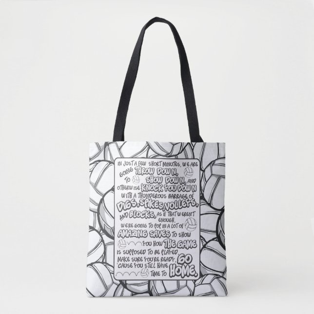 Volleyball Throw Down Tote Bag (Front)
