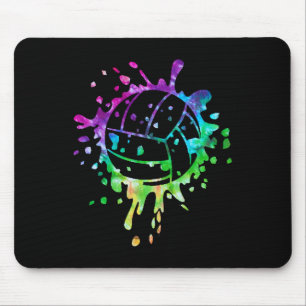 Volleyball Tie Dye Girls Distressed Ball Mouse Pad