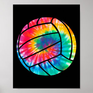 Volleyball Tie Dye Hippie Beach Volleyball Player Poster