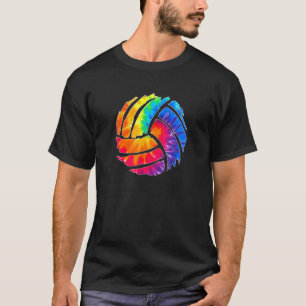 Volleyball Tie Dye Multi Colour Rainbow Teen Girls T-Shirt