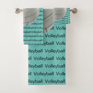 Volleyball Tiled Text Design Towel Set