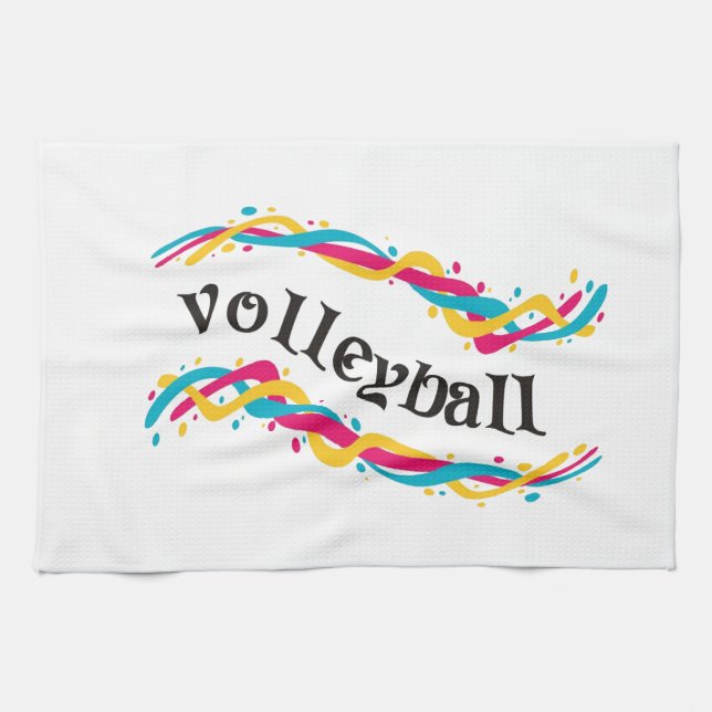 Volleyball Twists Tea Towel (Horizontal)