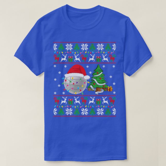 Volleyball Ugly Christmas Sweater Volley Xmas Ligh (Design Front)