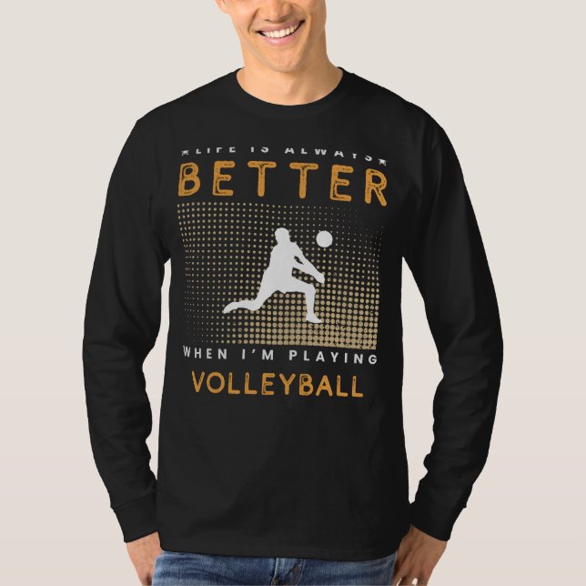 Volleyball Vitality: Spiking Joy into Lifes Game! T-Shirt (Front)