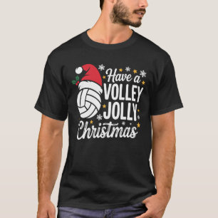 Volleyball Volley Jolly Christmas Santa Hat Sports T-Shirt