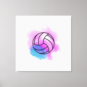 Volleyball Watercolor Canvas Print