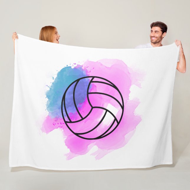 Volleyball Watercolor Fleece Blanket (In Situ)
