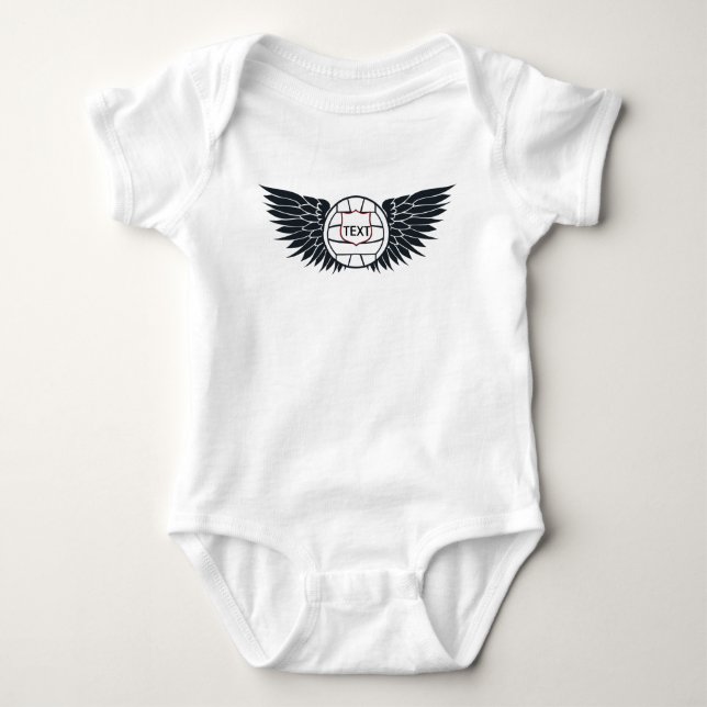 Volleyball Wings Raglan T-Shirt (Front)