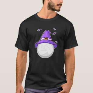 Volleyball Witch Hat Funny Halloween Sport Player T-Shirt