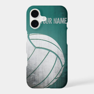Volleyball with Grunge effect Green Shade