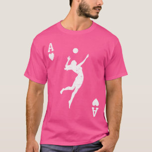 Volleyball Woman Ace Of Heart Card Lucky Spike For T-Shirt