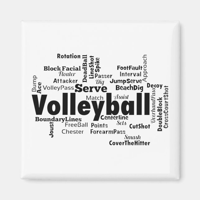 Volleyball Word Cloud Magnet (Front)
