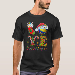 Volleyball Xmas Lighting Santa Love Volleyball Chr T-Shirt