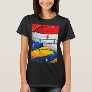 Volleyball Xmas Lights Santa Volleyball Christmas T-Shirt