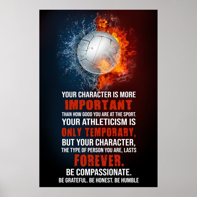 volleyball Your Character Is More Important Poster (Front)