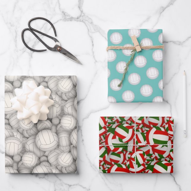 volleyballs pattern Christmas or any occasion Wrapping Paper Sheet (Front)