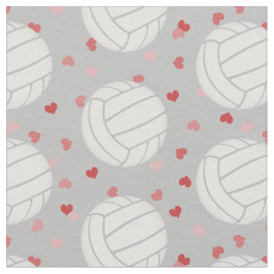 volleyballs with tiny hearts on grey sports fabric