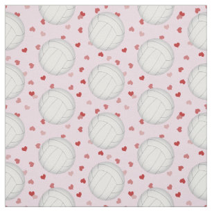 volleyballs with tiny hearts pattern sports fabric