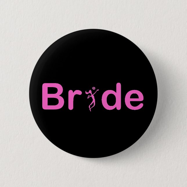 VolleyBride Text 6 Cm Round Badge (Front)