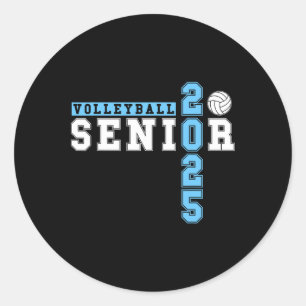 Volleybyll Senior Night Volleybyll Senior 2025 Gra Classic Round Sticker