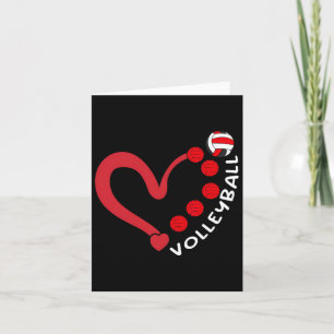 Volleybyll Valentine Day Heart Volleyll Lovers Wom Card