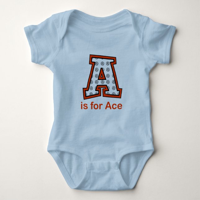 VolleyChick A is for Ace Baby Bodysuit (Front)
