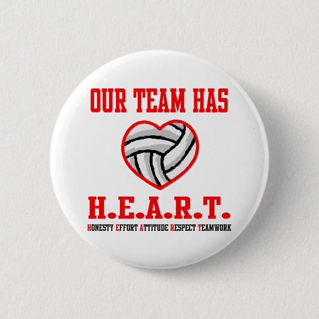 VolleyChick Heart 6 Cm Round Badge (Front)