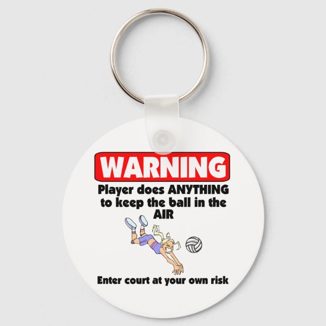 VolleyChick Warning Key Ring (Front)