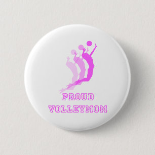 VolleyChickProudMomDark 6 Cm Round Badge