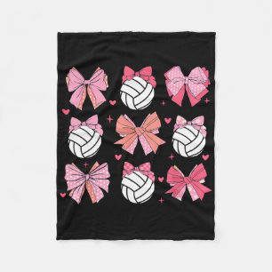 Volleyll Coquette Bow Volleyll Mom Mothers Day Sof Fleece Blanket