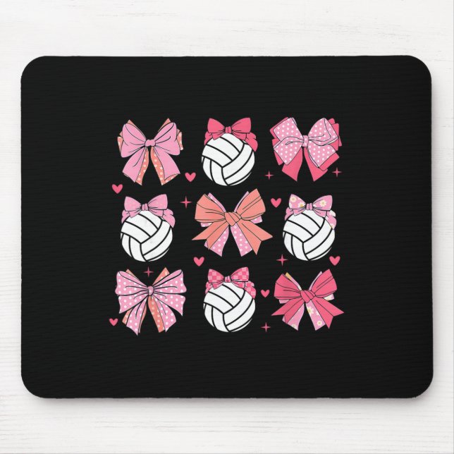 Volleyll Coquette Bow Volleyll Mom Mothers Day Sof Mouse Pad (Front)