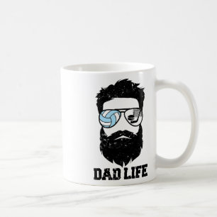 Volleyll Hockey Dad Messy Hair Beard Volleyll Hock Coffee Mug