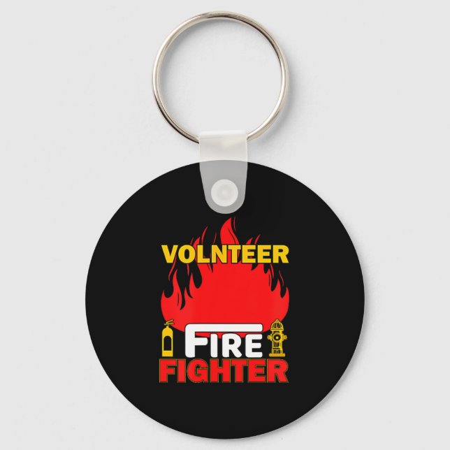 Volnteer Firefighter Fireman Gift Proud Firefighte Key Ring (Front)