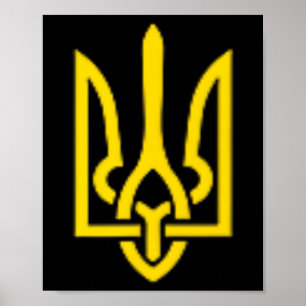 Volodymyr Zelensky Coat Of Arms Of Ukraine Tryzub  Poster