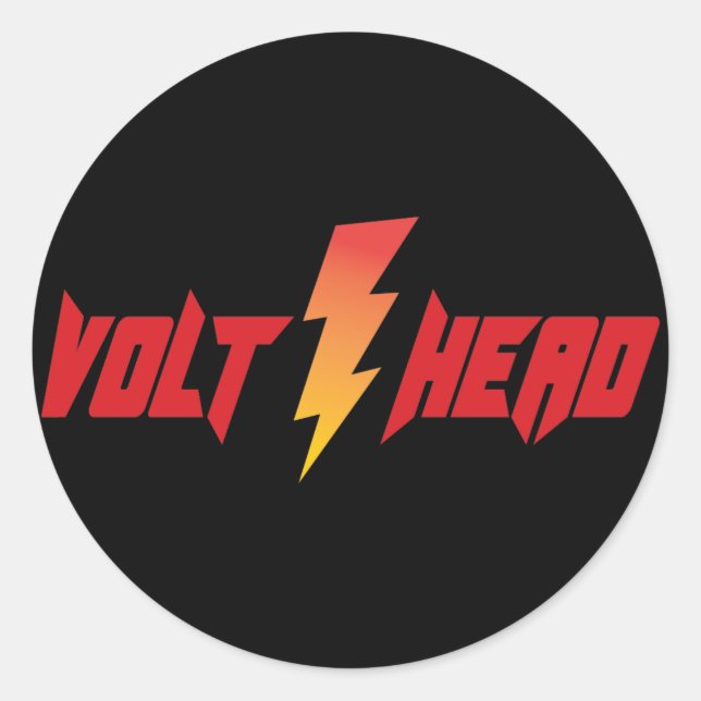 Volt Head - Lightening Bolt Classic Round Sticker (Front)