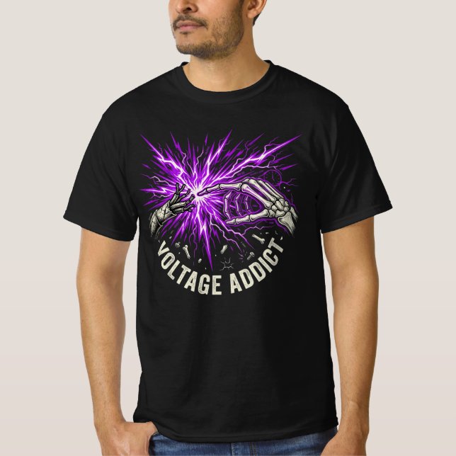 Voltage Addict Electrician Gift Arc Flash T-Shirt (Front)