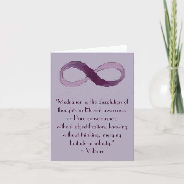 Voltaire Meditation Infinity Quote Notecard (Front)