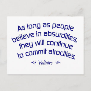 Voltaire on Absurdities Postcard